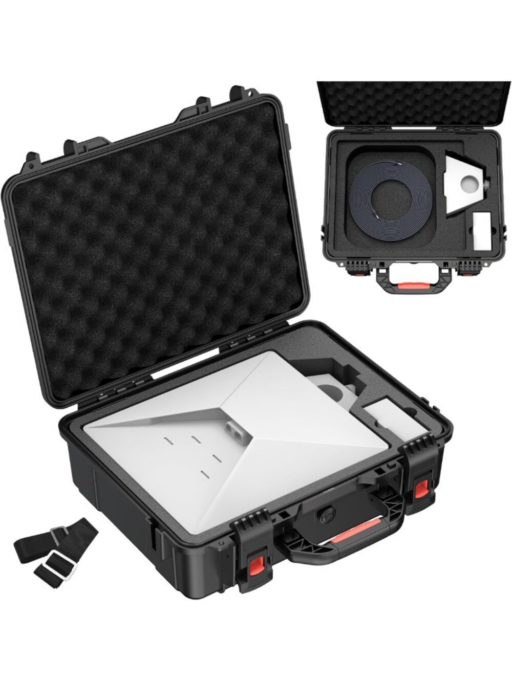 Waterproof Hard Case for Mini Dish, Portable Dual Carry, Precision Foam, Travel